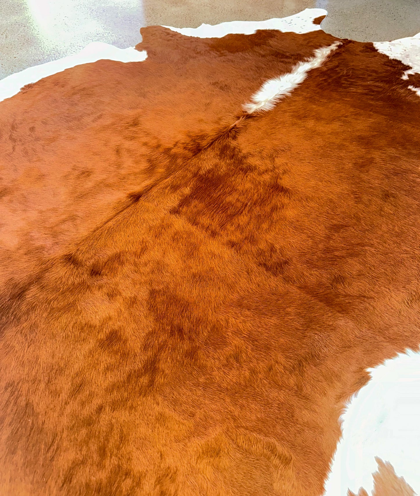Large Cowhide Rug Brown & White Hereford