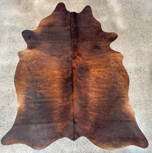 Large Premium Cowhide Rug in Light and Dark Brown