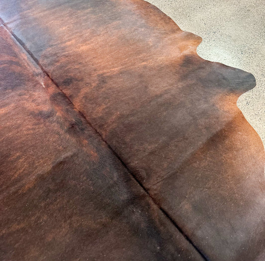Large Premium Cowhide Rug in Light and Dark Brown