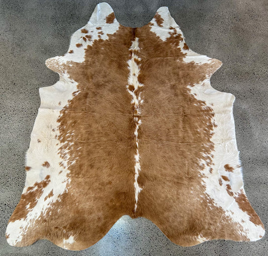 Large Cowhide Rug in Brown & White