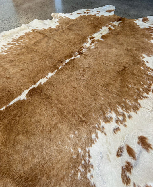Large Cowhide Rug in Brown & White