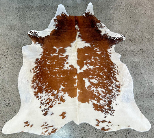 Large Cowhide Rug in Brown & White