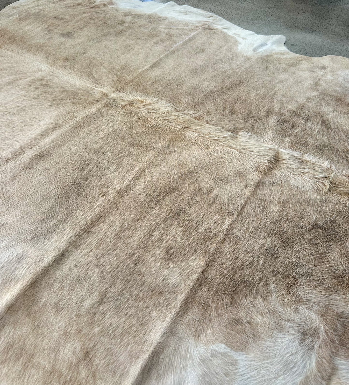 Large Cowhide Rug in Champagne Brindle