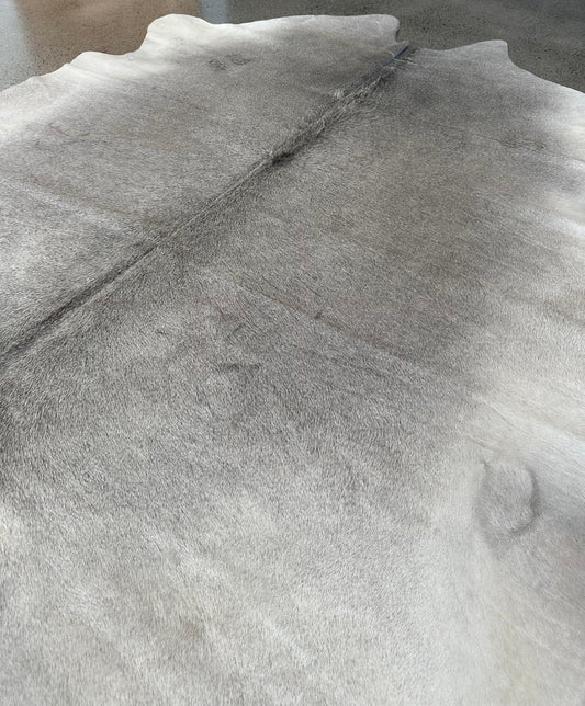 Large Cowhide Rug in Grey & White