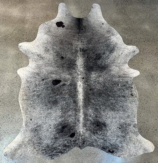 Large Cowhide in Black & White Speckled Salt & Pepper