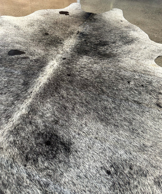 Large Cowhide in Black & White Speckled Salt & Pepper