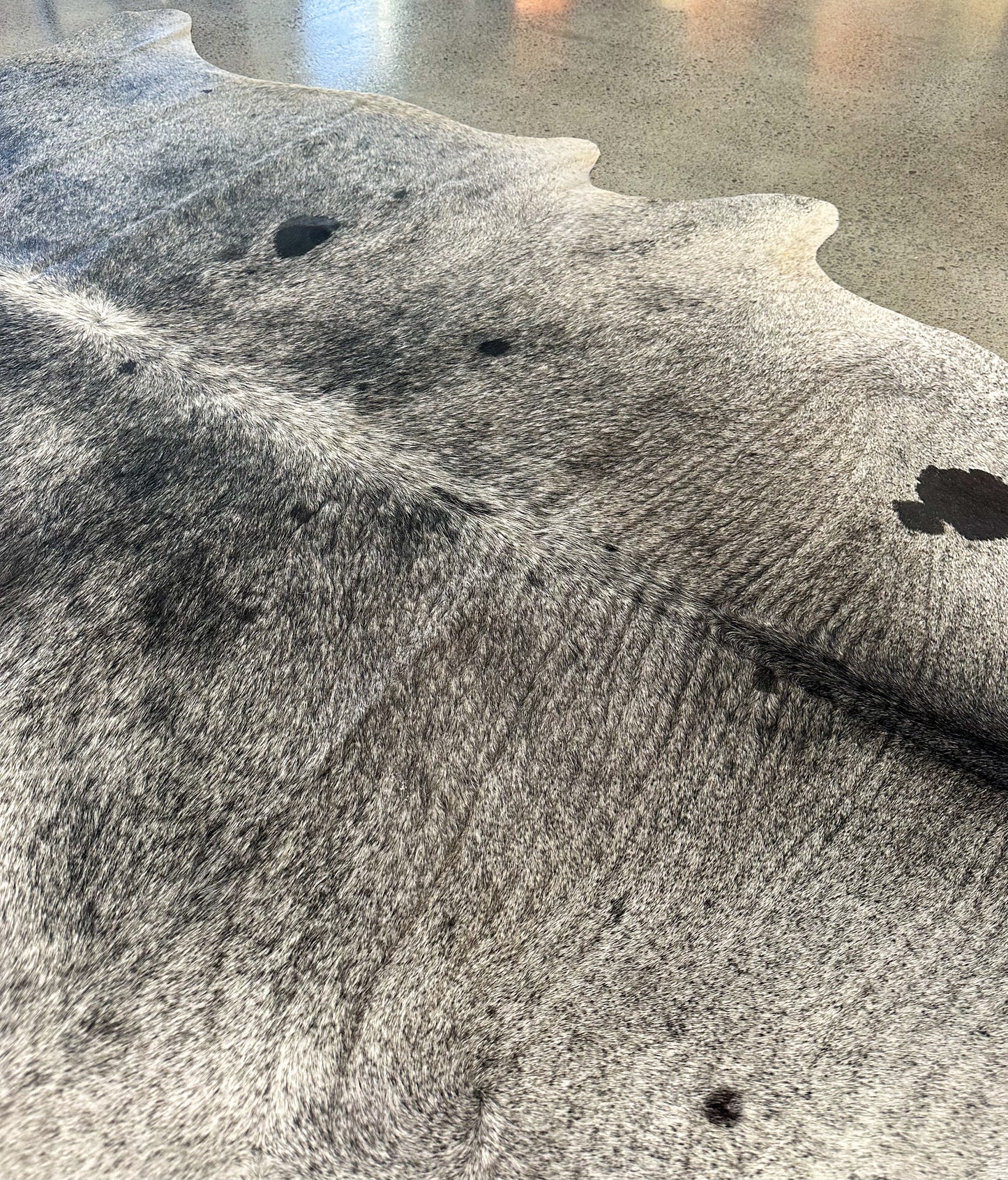 Large Cowhide in Black & White Speckled Salt & Pepper