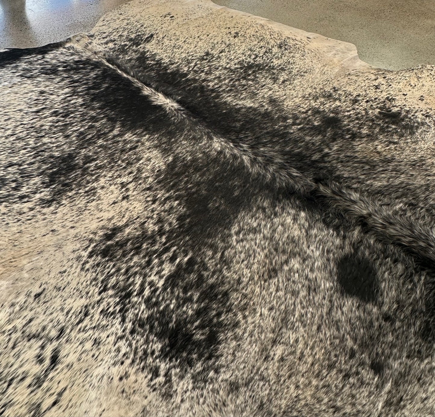 Large Cowhide Black & White Speckled Salt & Pepper