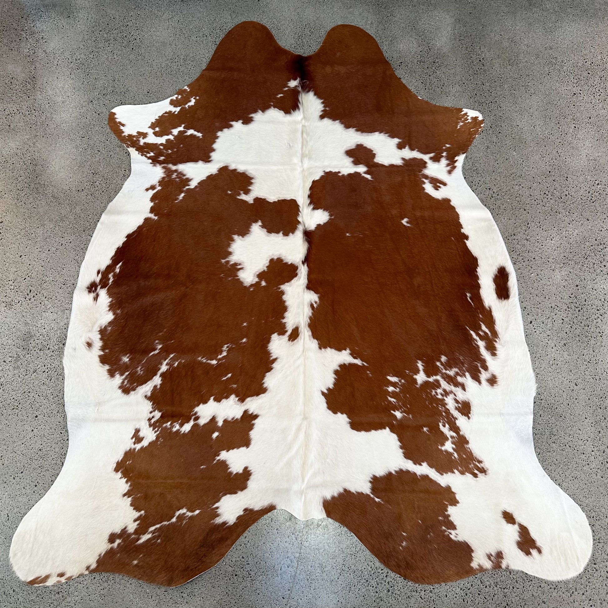 Large Premium Cowhide Rug in Brown and White