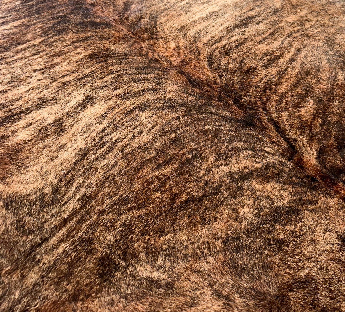 Large Cowhide Rug in Dark Brown Brindle