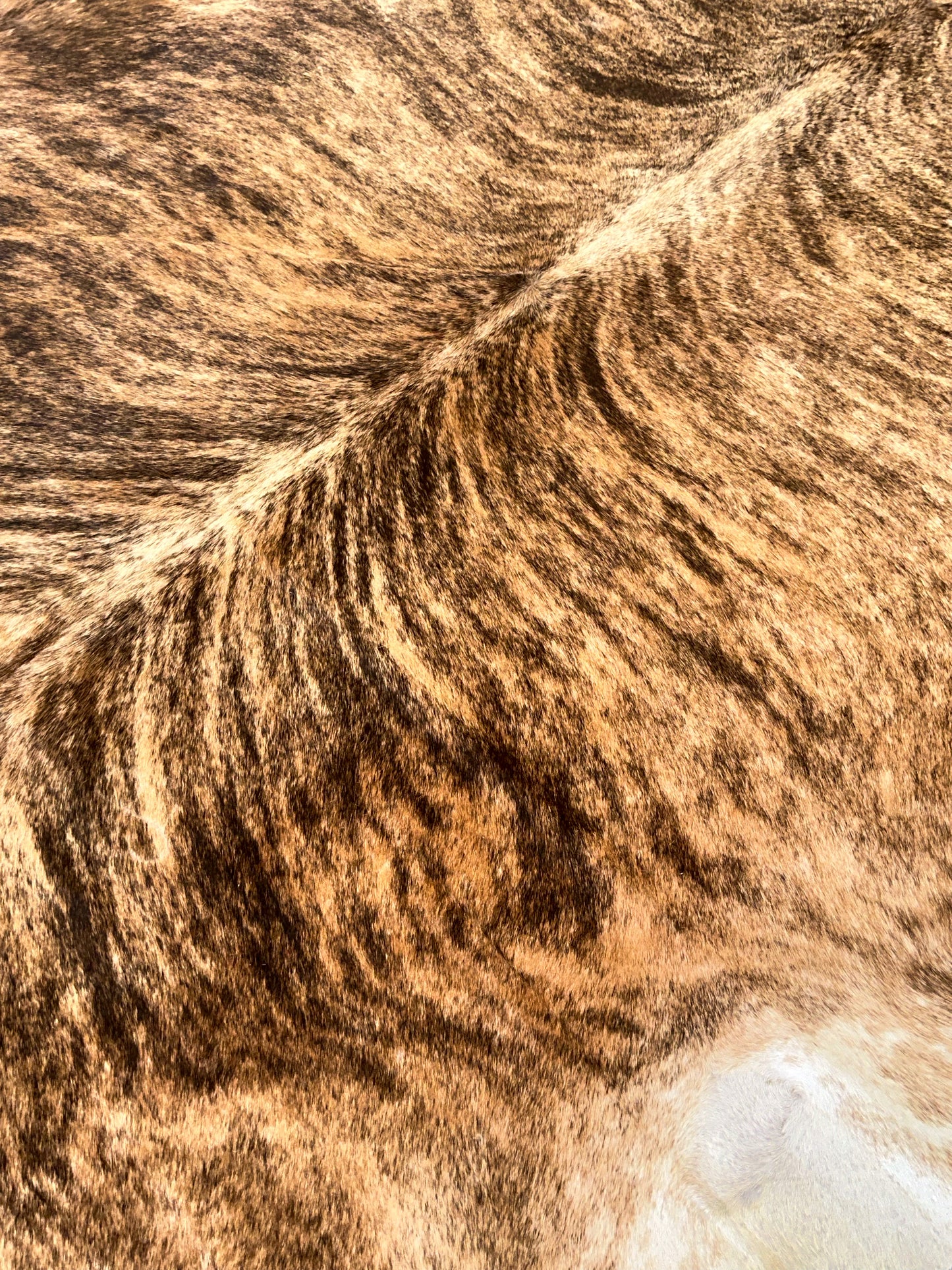 Large Cowhide Rug in Brown Brindle