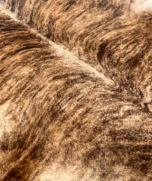 Large Cowhide Rug in Brown Brindle