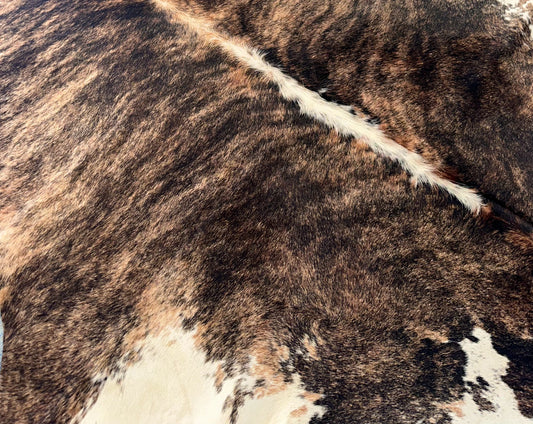 Large Cowhide Rug in Dark Brown Brindle