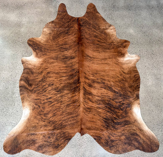 Large Cowhide Rug in Brown Brindle