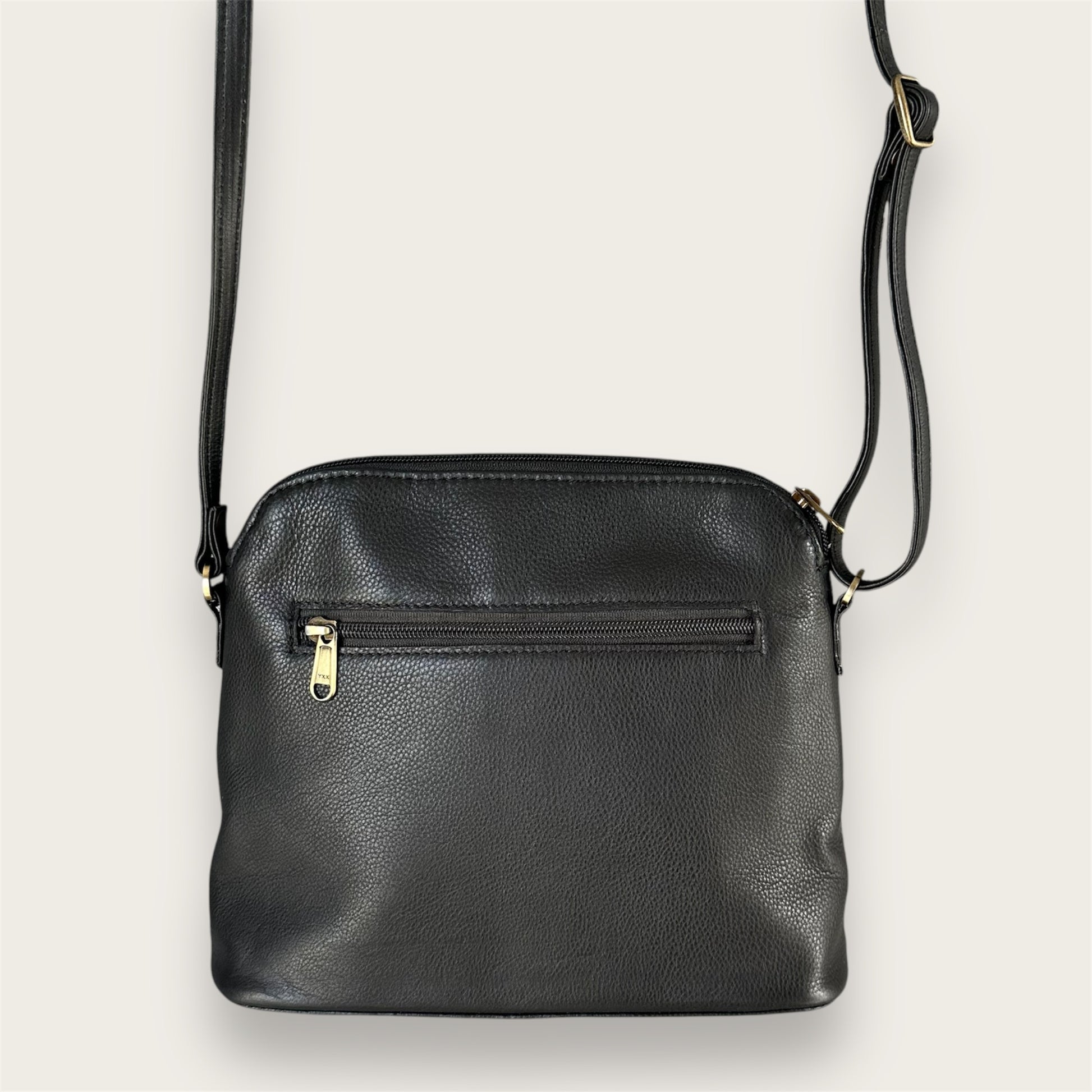Large cowhide and leather crossbody bag in black & white