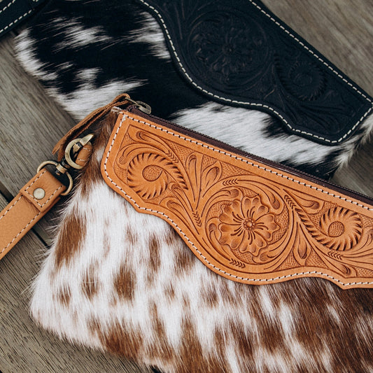 Cowhide Clutch with Tooling Details