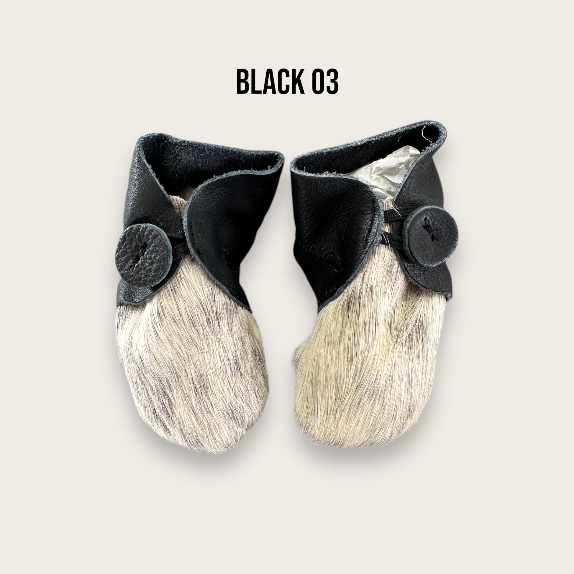Black and White Cowhide Baby Booties