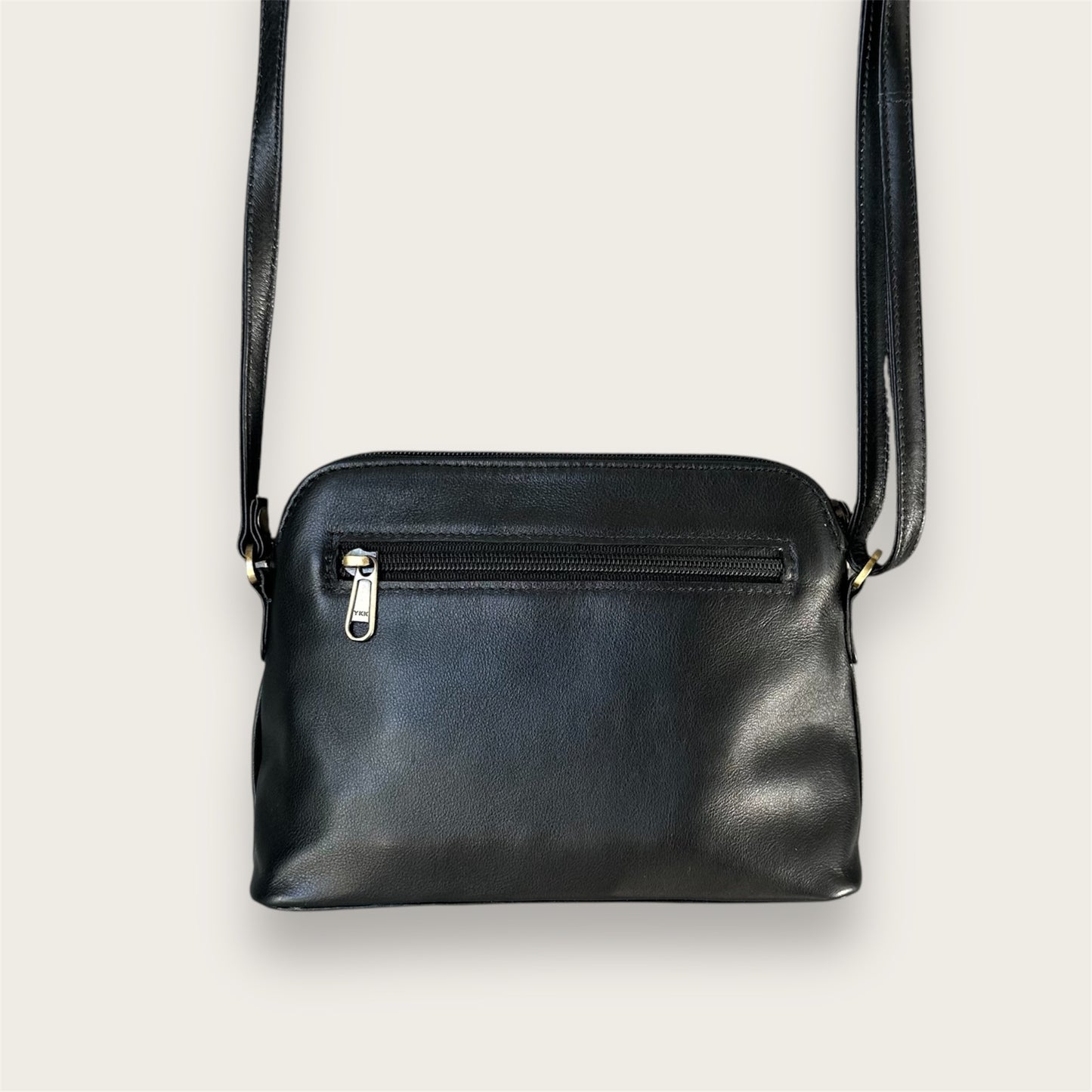 Cowhide and leather crossbody bag in black & white