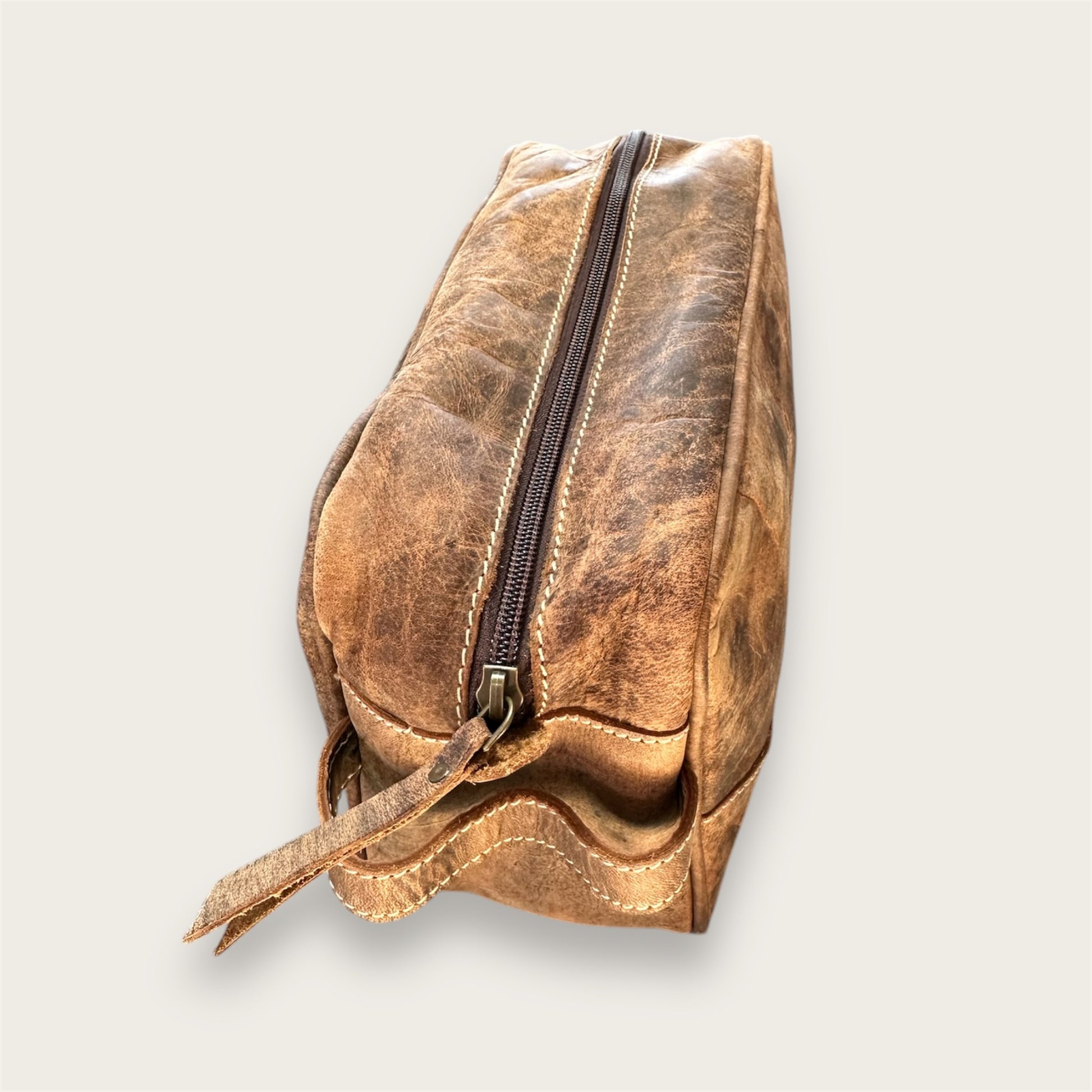 Vintage leather toiletry bag