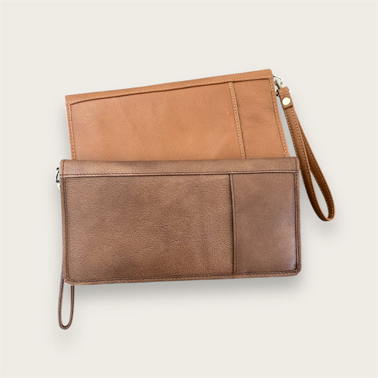 Large leather travel wallet