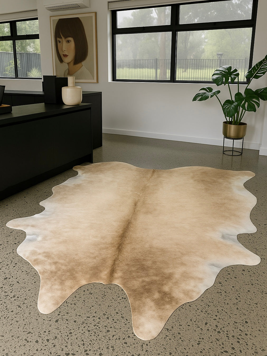 Large premium cowhide in champagne
