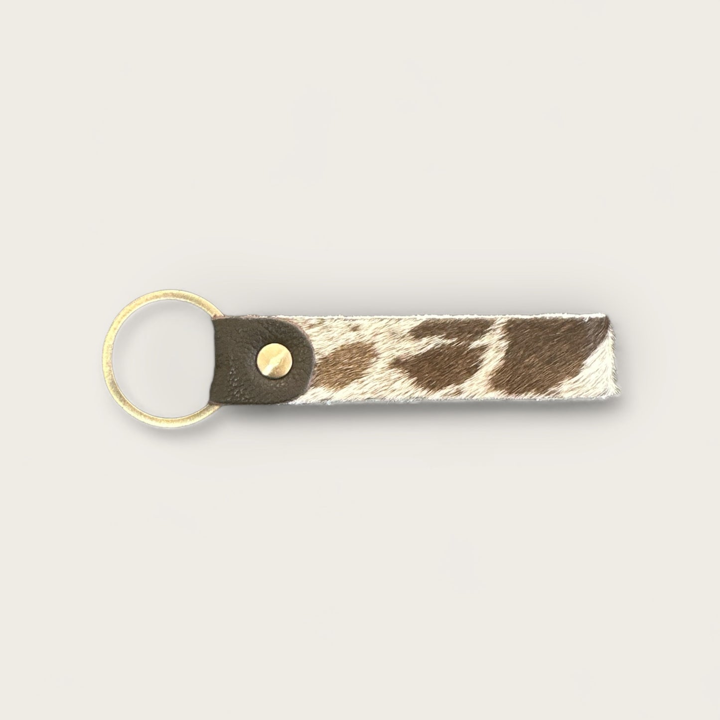 Cowhide keyring in Brown