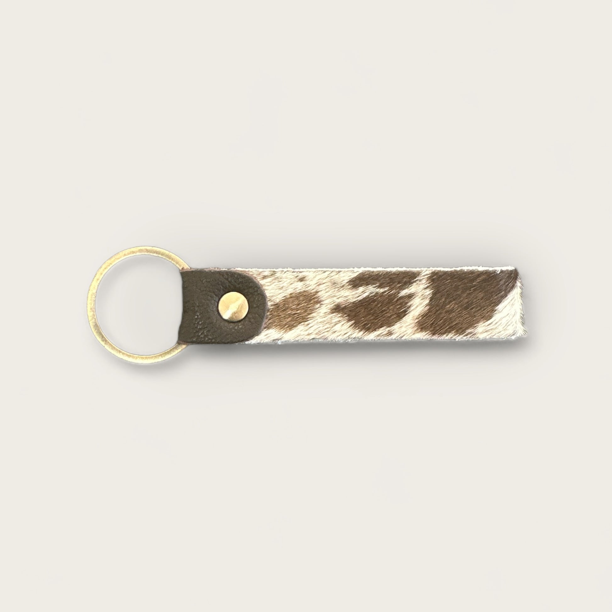 Cowhide keyring in Brown