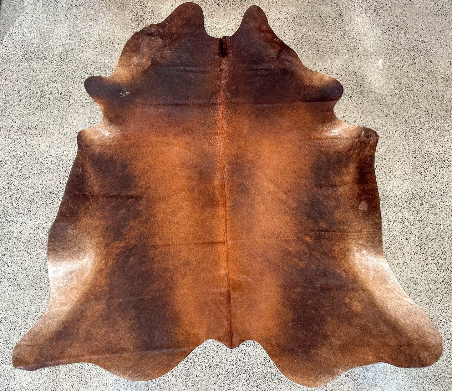 Large Premium Cowhide Rug in dark  Brown and White