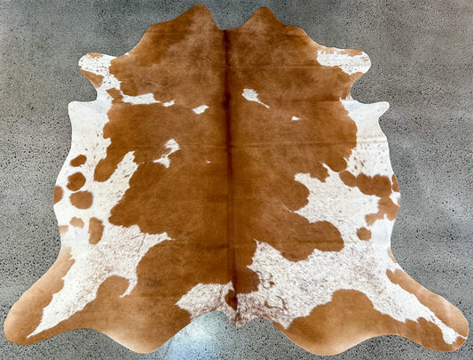 Large Cowhide Rug in Brown & White