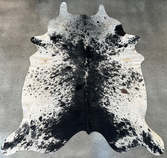 Large Cowhide Black & White Speckled