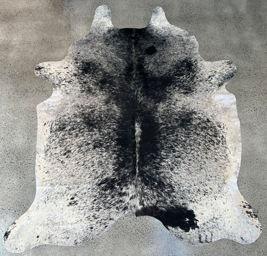 Large Cowhide Black & White Speckled Salt & Pepper