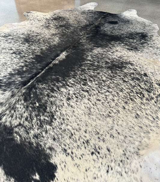 Large Cowhide Black & White Speckled Salt & Pepper