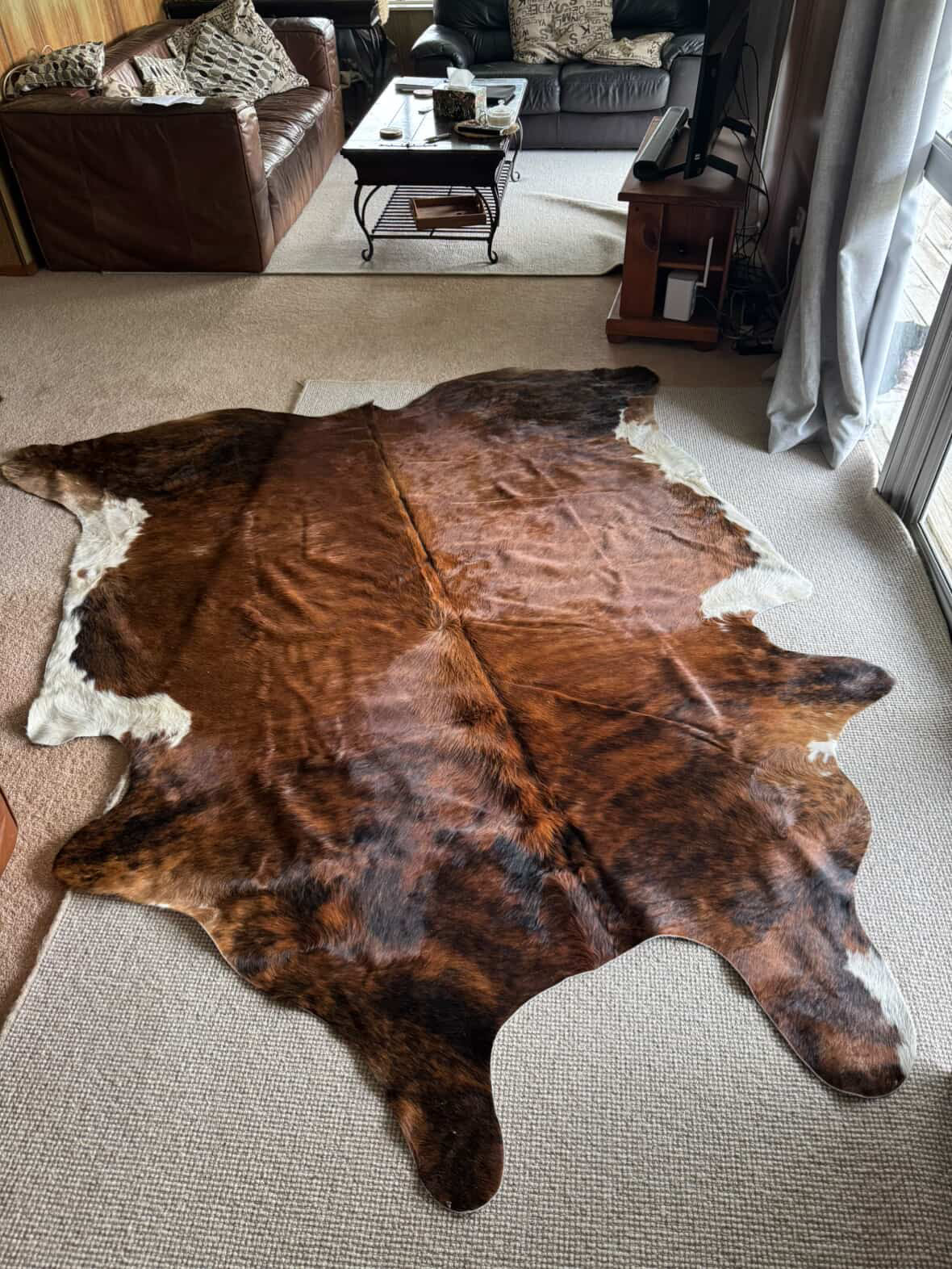 Large premium cowhide in black, brown and white