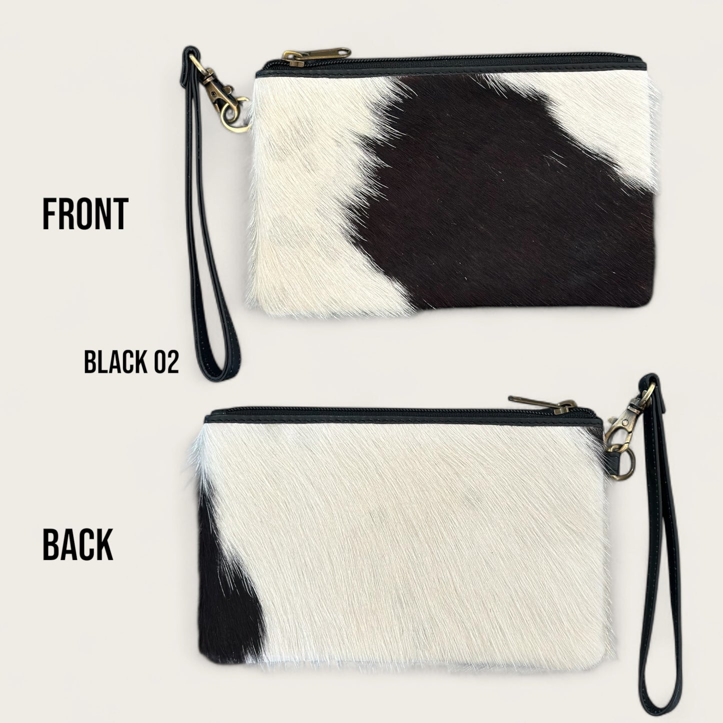 Black and White Cowhide Clutch