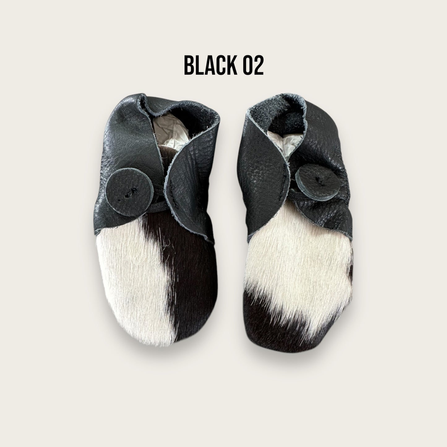 Black and White Cowhide Baby Booties