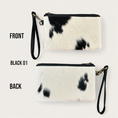 Black and White Cowhide Clutch