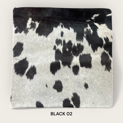 Black and white cowhide cushion 