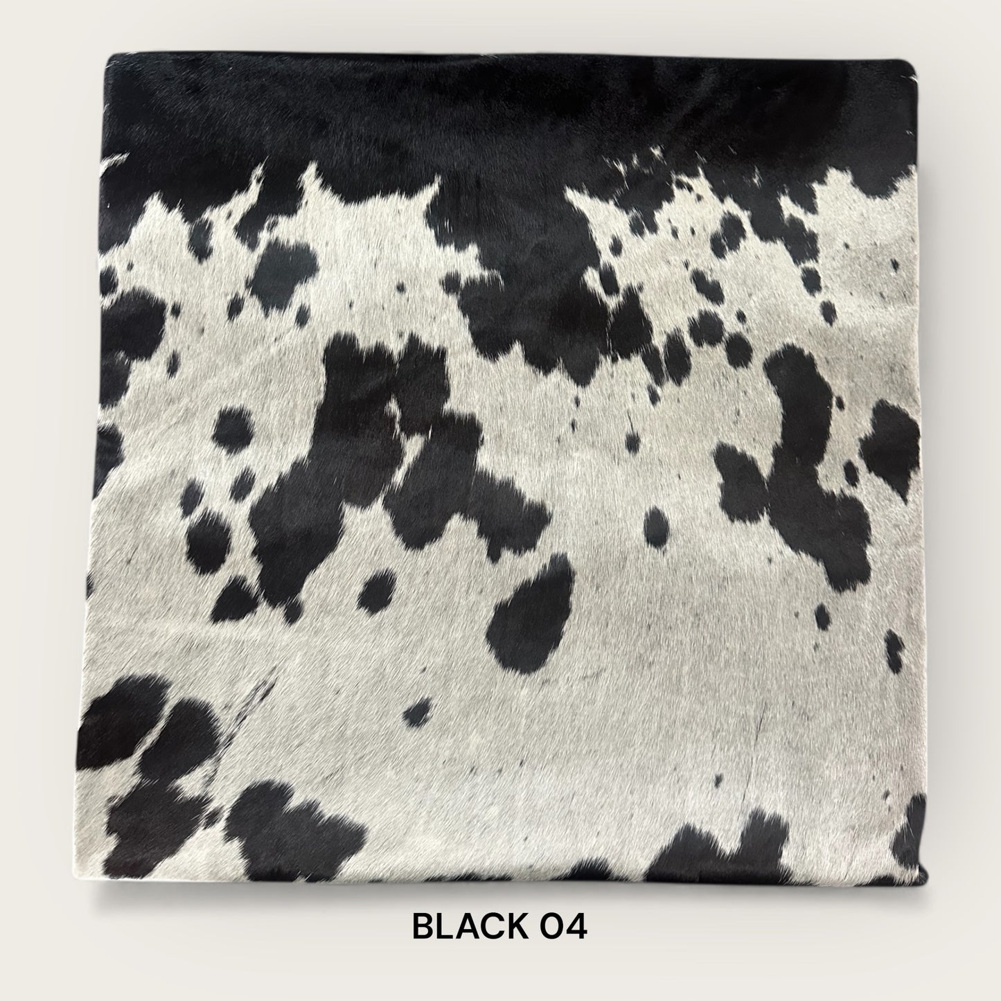 Black and white cowhide cushion 