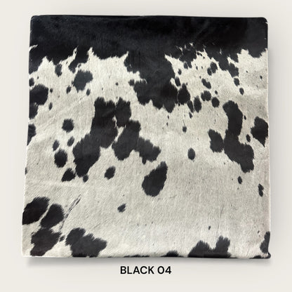 Black and white cowhide cushion 
