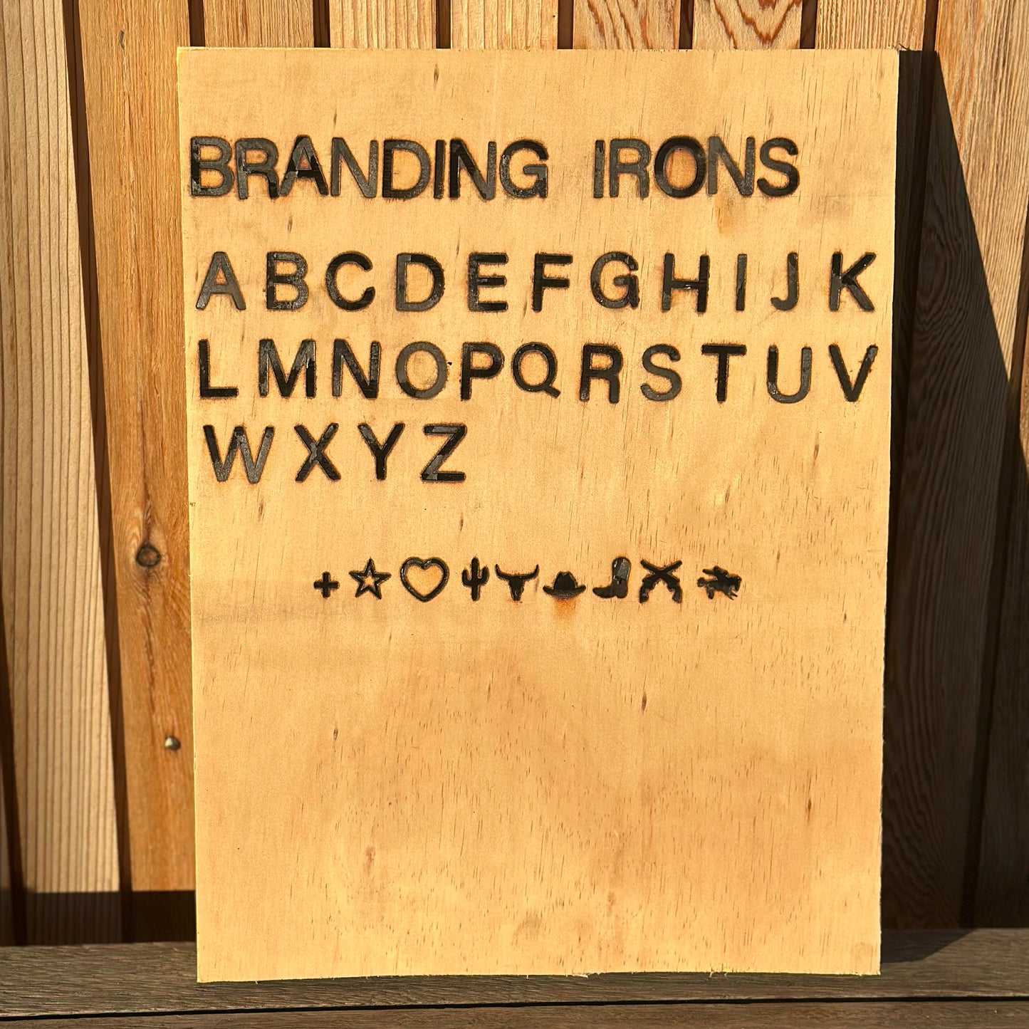 Hot iron branding characters and symbols 