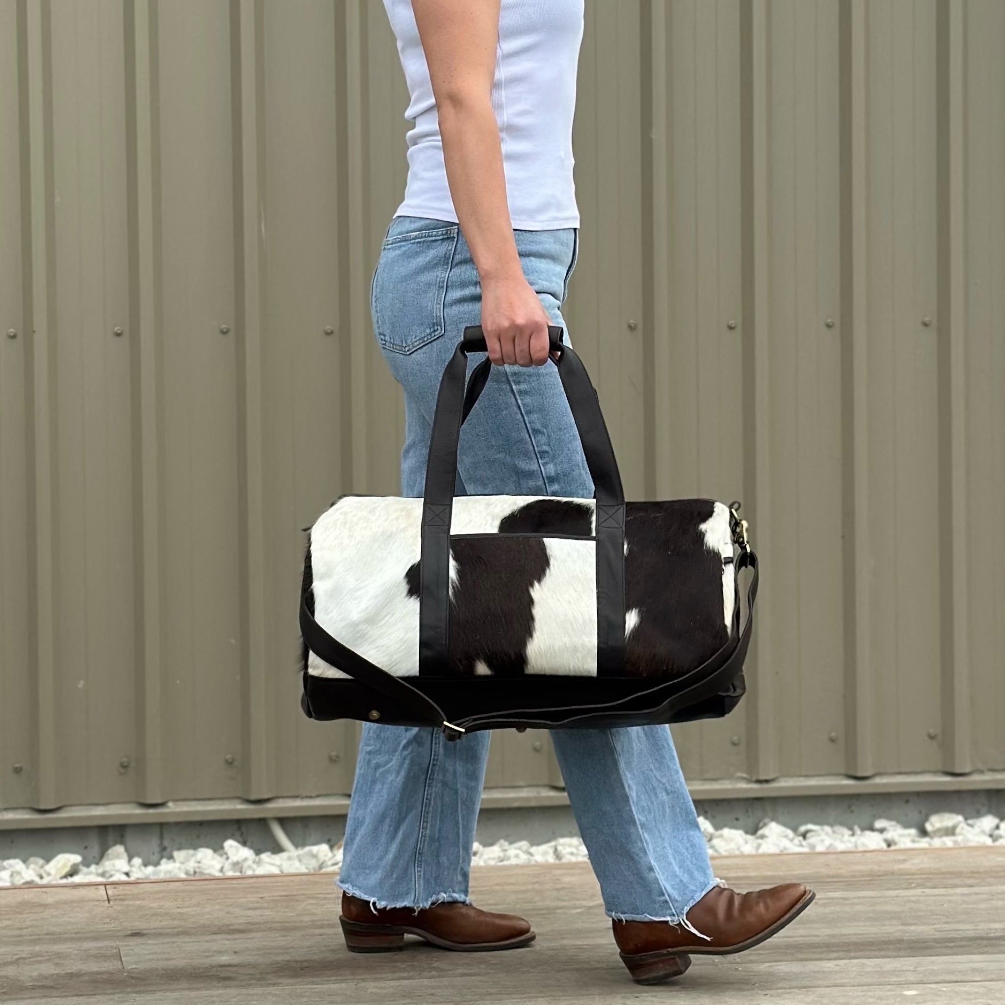 Cowhide Weekender Bag The Hideout